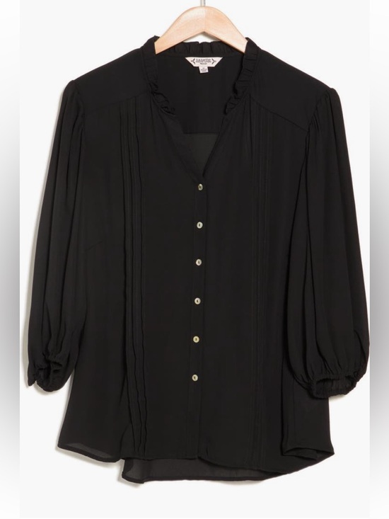 Nanette Lepore Tops - Nanette Lepore Black Button-Front Blouse